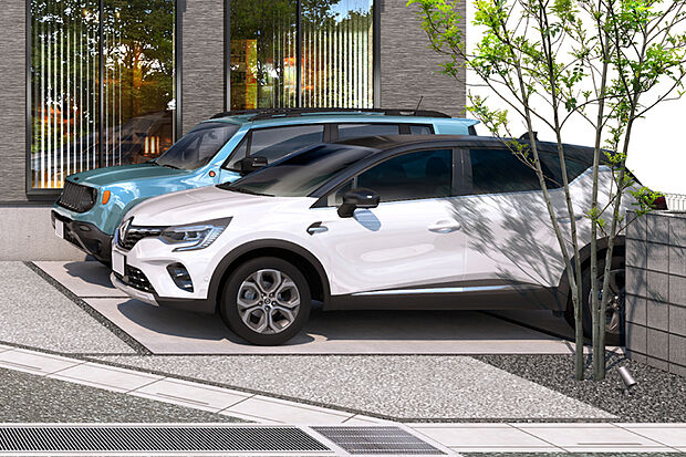 【【カー・サイクルスペース】】生活に欠かせない車や自転車用のスペースを確保。通勤通学や普段のお買い物、休日のお出かけの際にも重宝します。