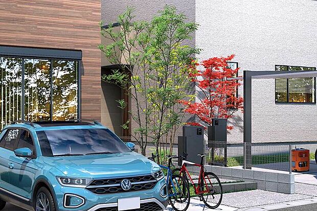 【【季節を呼び込む植栽】】街に自然の息吹を呼び込んでくれる植栽をふんだんに配しました。色とりどりの下草も豊富に設えて、季節の移り変わりを感じることができます。※建物周囲の砂利部には防草シートを採用。