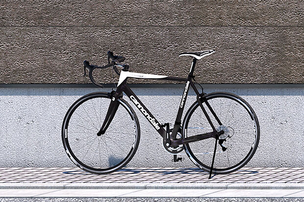 【【サイクルスペース】】通勤通学やちょっとしたお買い物など、暮らしに役立つ自転車を停めるスペースを確保しました。お子様の外遊びのおもちゃ置き場としても活用できます。