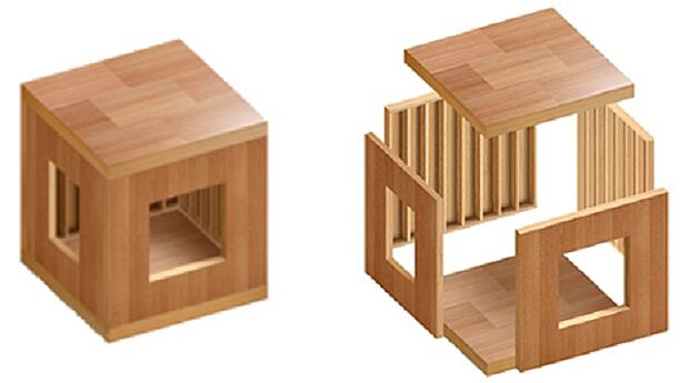 【 ツーバイフォー工法】構造用製材でつくった枠組みに構造用合板を貼り付けたパネルで、床・壁・天を構成して建物を支えています。面構造を基本にしたツーバイフォー工法はあらゆる自然条件をしのぎ、抜群の強さを発揮します。