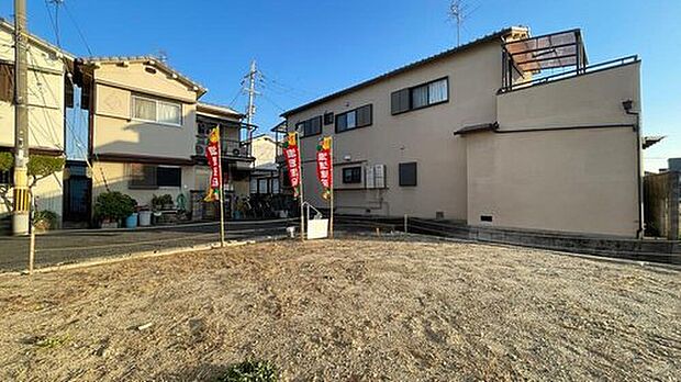 【【現地写真】】柏原駅へ徒歩12分。足を延ばせば近鉄大阪線も利用可能♪大正3丁目にて、整った形状の敷地が販売開始となりました。