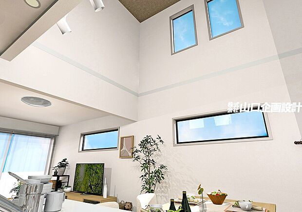 【完成予想図 吹抜】※図面を基に描いたもので実際とは異なります。家具などの調度品は含みません。