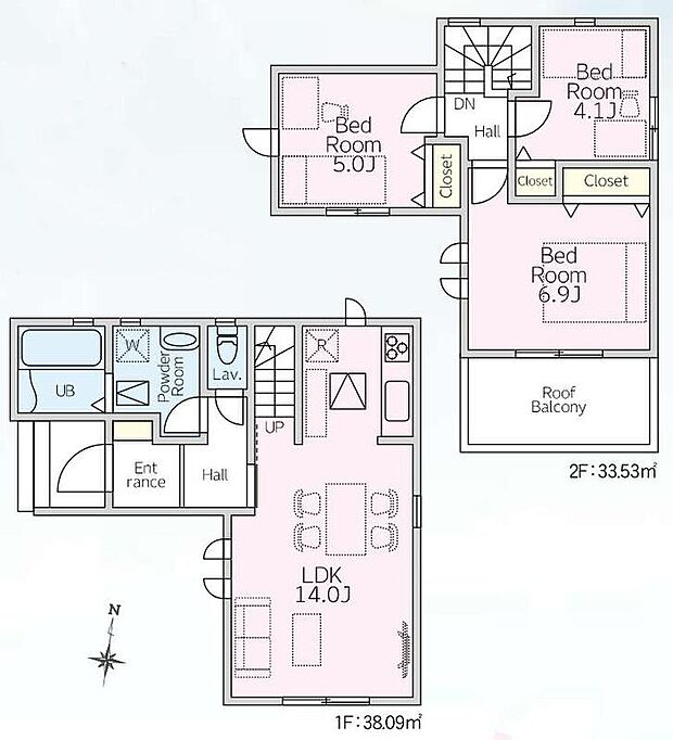 (1号棟)、価格6180万円、3LDK、土地面積90.02m2、建物面積71.62m2