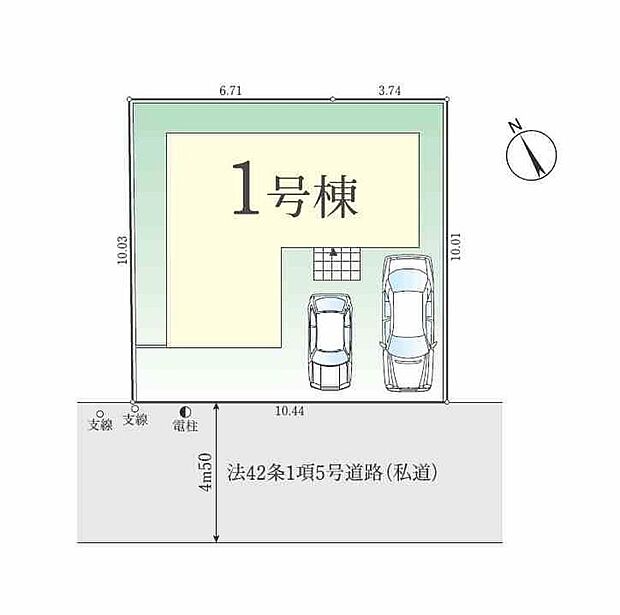≪全体区画図≫
南西道路に面した明るく開放的な立地です♪
車種により2台駐車可能なカースペース完備☆