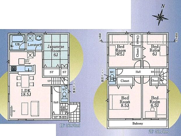 (1号棟)、価格5880万円、5LDK、土地面積154.82m2、建物面積113.4m2 