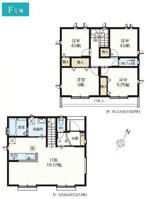 (F号棟)、価格5490万円、4LDK、土地面積100.04m2、建物面積90.25m2