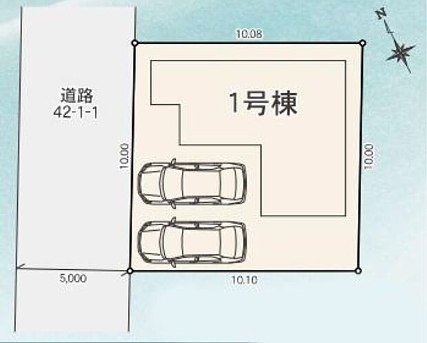 ≪全体区画図≫
周辺は交通量の少ない生活道路なので小さなお子様を持つご家庭も安心です。
2台を並列駐車できるゆとりあるカースペースがあり☆