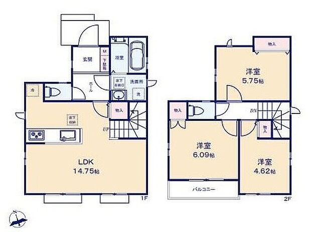 (B号棟)、価格6890万円、3LDK、土地面積100.68m2、建物面積75.08m2