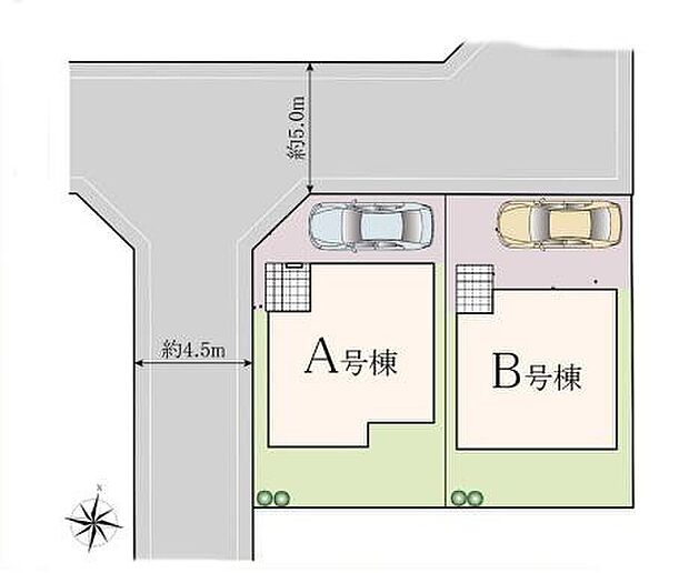 日当たりの良い全2棟☆
駐車スペースは1台分ご用意！
小学校徒歩4分、中学校徒歩5分でお子様の登下校も安心の立地です♪