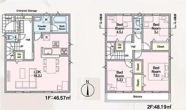 (2号棟)、価格6290万円、4LDK、土地面積121.64m2、建物面積94.76m2