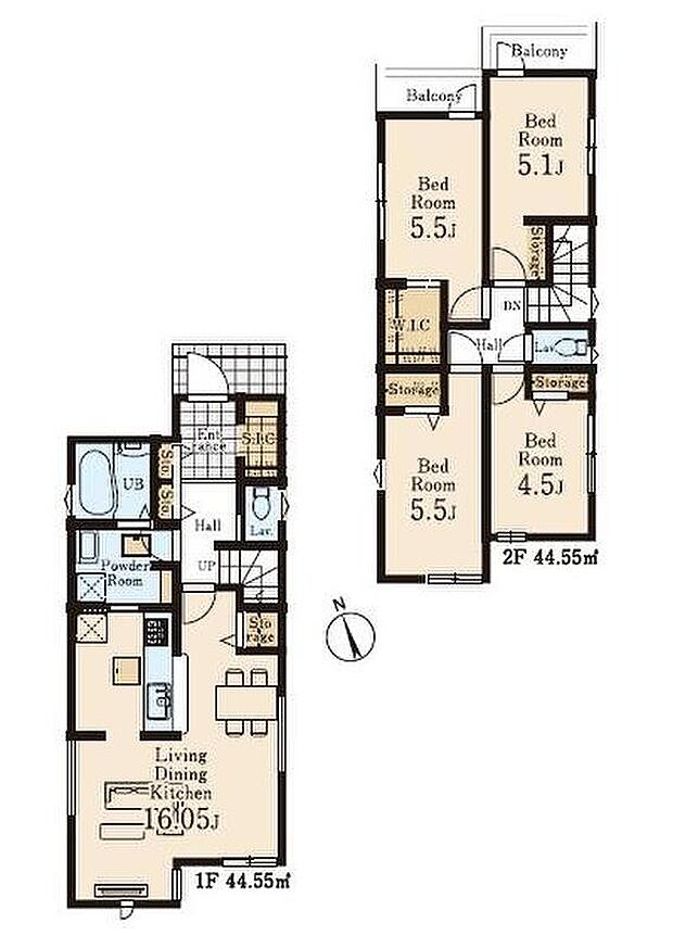 (2号棟)、価格7480万円、4LDK、土地面積90.42m2、建物面積89.1m2