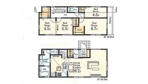 （２号棟）、価格5980万円、4LDK、土地面積 120.89m2、建物面積 96.38m2
