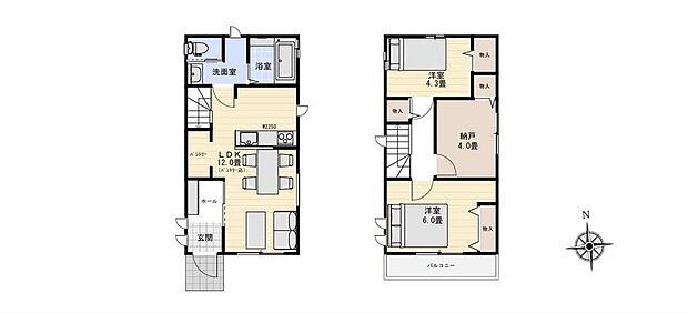 (B号棟)、価格4690万円、2LDK+S、土地面積81.63m2、建物面積65.2m2