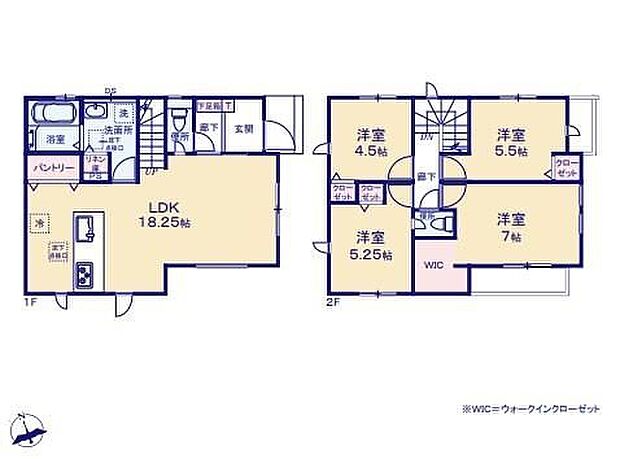 【4LDK】◇広々18帖のLDK!対面キッチンからはLDK全体を見渡せます♪◇家事導線がスムーズになる水回り集中設計♪◇収納充実!お部屋がすっきり片付きます♪