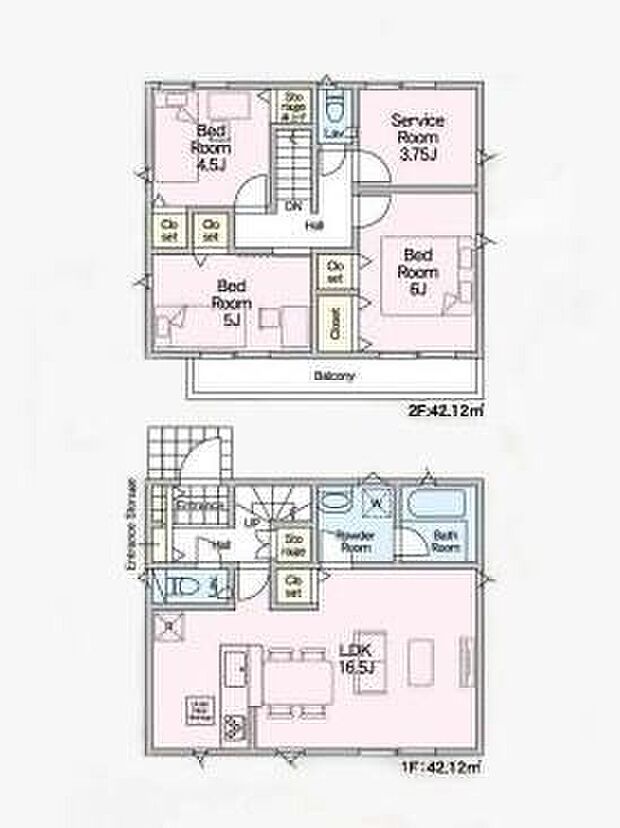 【3LDK+S】採光良好なリビングは、ご家族の憩いの空間。
居心地の良い快適な安らぎの場所にもなりそうです。
個室のクロゼット、ＬＤＫ・廊下の物入など「使うところにしまえる」を設計！