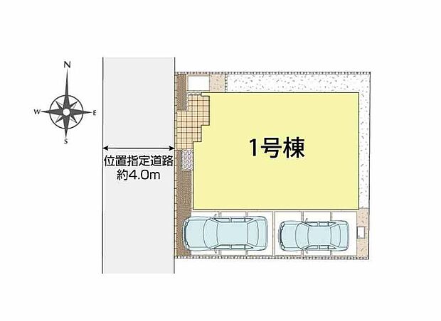 【全体区画図】車種により2台駐車可能なカースペース完備☆