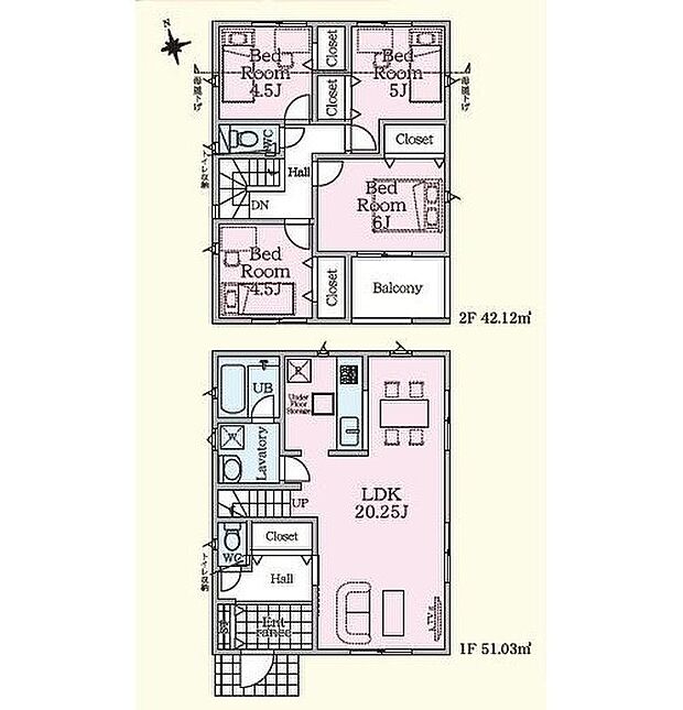 【4LDK】広々LDKは20.25帖♪家具レイアウトの幅も広がります◎
ダイニングスペースとリビングスペースをしっかり
分けられて、生活にメリハリが生まれる間取り☆