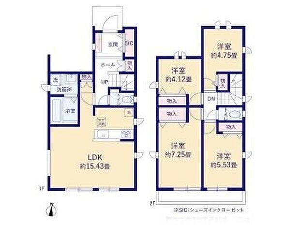 【4LDK】玄関にはシューズインクローゼットも完備♪
お客様を迎える玄関をいつもスッキリさせられます♪
家事動線を考えた住まいは、水回りの導線や豊富な収納など魅力がたくさん。