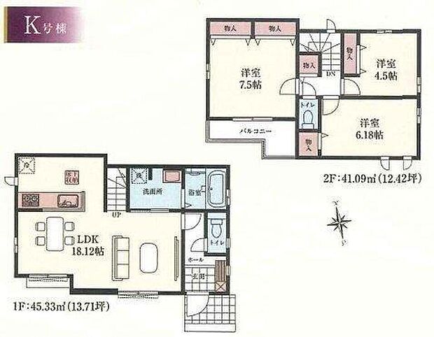 【3LDK】家族のコミュニケーションを重視した対面式キッチン・リビングイン階段プランです♪