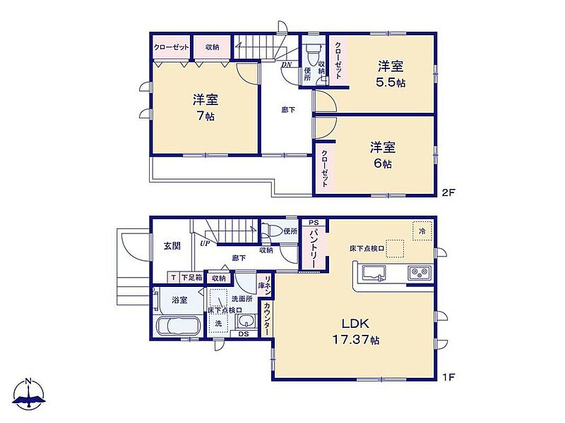 (1号棟)、価格3290万円、3LDK、土地面積88.78m2、建物面積91.29m2