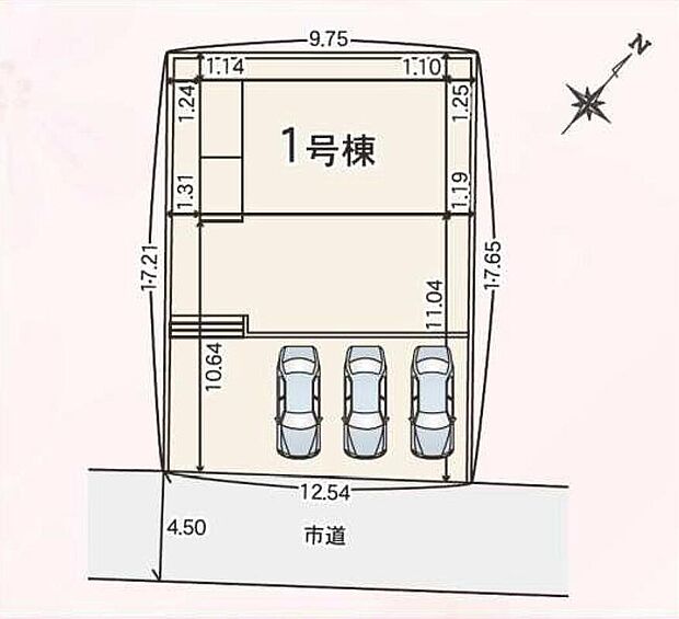 ≪全体区画図≫
カースペース最大3台分ご用意ございます♪
家族分の自転車を駐輪したり、来客用の駐車スペースとしてもお使いいただけます♪
