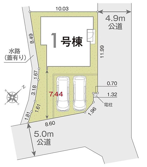 ≪全体区画図≫
駐車2台可能（車種による）！急な来客時や、ご家族の自転車スペースとしても大活躍♪