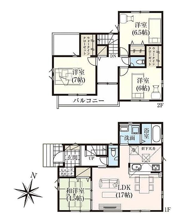 (1号棟)、価格3890万円、4LDK、土地面積154.41m2、建物面積102.67m2
