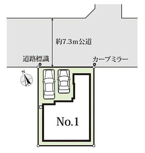 ≪全体区画図≫
駐車2台可能（車種による）！急な来客時や、ご家族の自転車スペースとしても大活躍♪