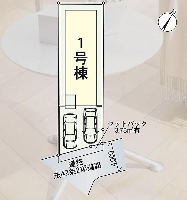 ≪全体区画図≫
駐車2台可能(車種による)!急な来客時や、ご家族の自転車スペースとしても大活躍♪