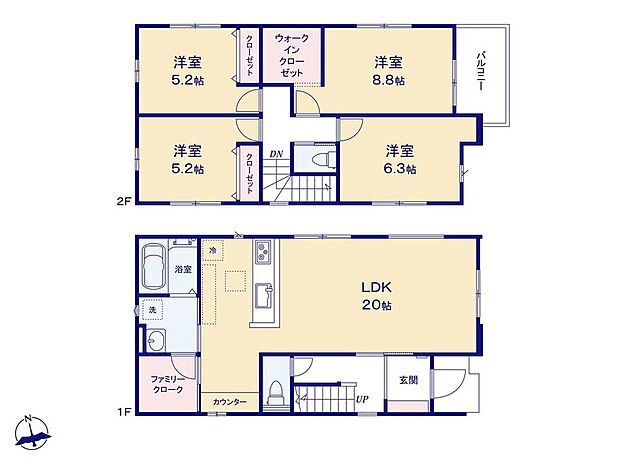 (1号棟)、価格4198万円、4LDK、土地面積124.01m2、建物面積104.93m2