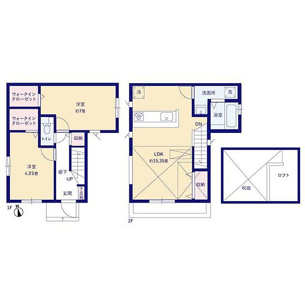 (1号棟)、価格2990万円、2LDK、土地面積73.01m2、建物面積72.04m2