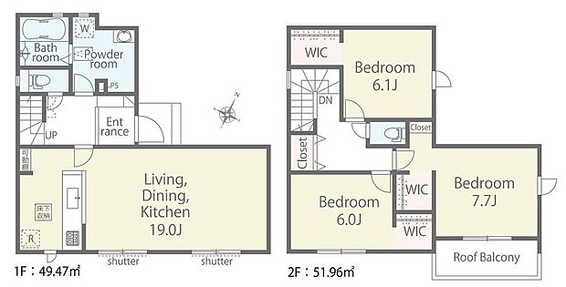 (1号棟)、価格3699万円、3LDK、土地面積135.05m2、建物面積101.43m2