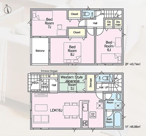 (1号棟)、価格2588万円、4LDK、土地面積108.88m2、建物面積90.72m2