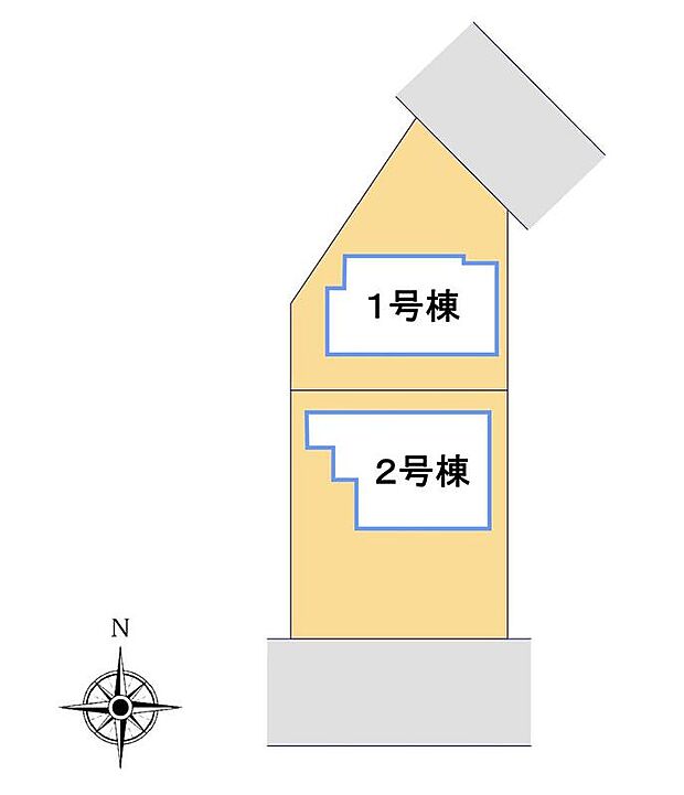 【全体区画図】駐車1～2台可能（車種による）！急な来客時や、ご家族の自転車スペースとしても大活躍♪