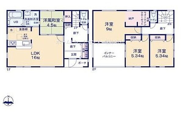 【4LDK】リビング横には、ほっと落ち着く憩いの和室付き☆お子さまの遊び場やお昼寝スペース、来客時にも重宝します♪
広々としたインナーバルコニーは、シーツなどの大物もたっぷり干せます♪