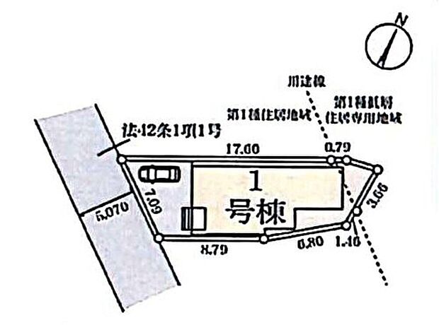 【全体区画図】カースペース1台分♪