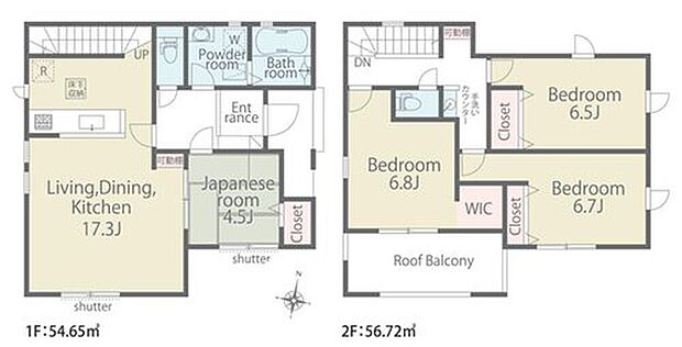 【4LDK】家族のコミュニケーションがとりやすいリビングイン階段！ホッとできる寛ぎの和室付きプラン♪
2階に便利なセカンド洗面付き！
インナーバルコニーは急な雨でも安心ですね！