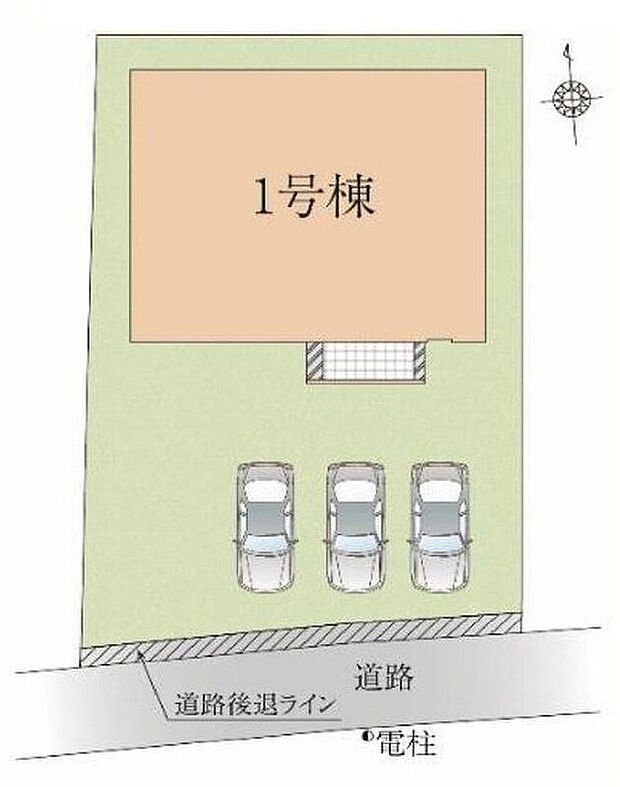 【全体区画図】南向き、78坪超えの広々とした土地!
駐車3台可能!急な来客時や、ご家族の自転車スペースとしても大活躍♪