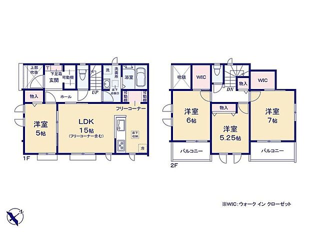 【4LDK+S】キッチン横のフリーコーナーは可動棚がついており、パントリーのようにお使いいただけます！
玄関には土間収納、2階居室にはWICが2ヶ所等、収納が充実したプランです♪