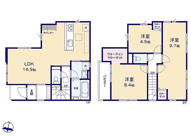 (1号棟)、価格4398万円、3LDK、土地面積101.65m2、建物面積88.18m2