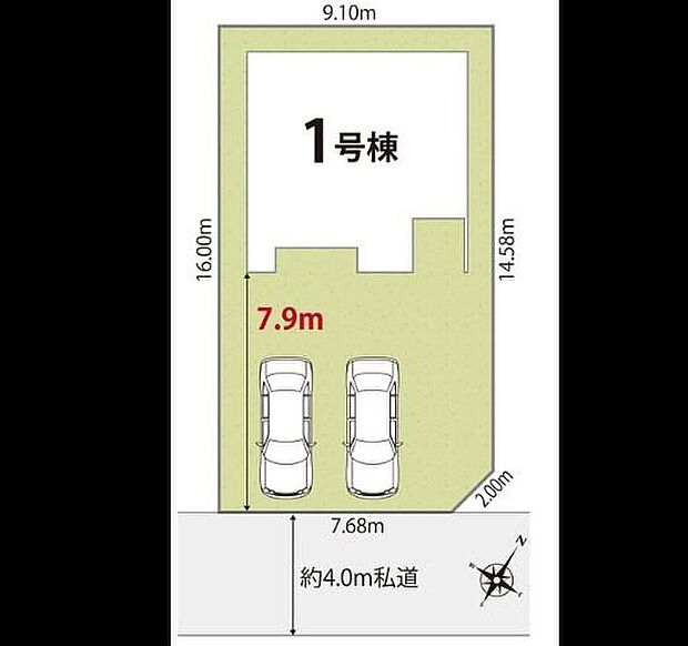 閑静な住宅地☆カースペースは2台分ご用意。空いたスペースは駐輪場としてもお使いいただけます◎