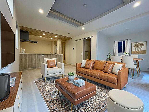 ◆LDKはご家族みんなが揃う大切な空間です♪テーブルやソファ、カーテン選び、レイアウトを考えるのも楽しいですね♪笑顔溢れる楽しい暮らしをイメージしながらご見学ください♪
※本家具はCGとなります