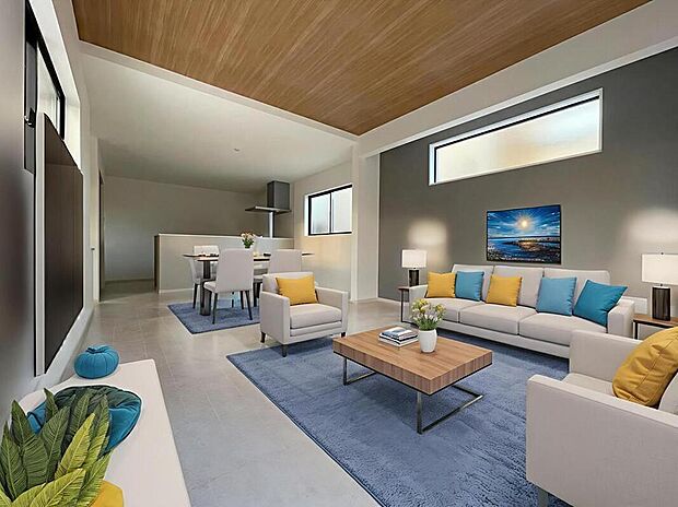 ◆LDKはご家族みんなが揃う大切な空間です♪テーブルやソファ、カーテン選び、レイアウトを考えるのも楽しいですね♪笑顔溢れる楽しい暮らしをイメージしながらご見学ください♪※本家具はCGとなります