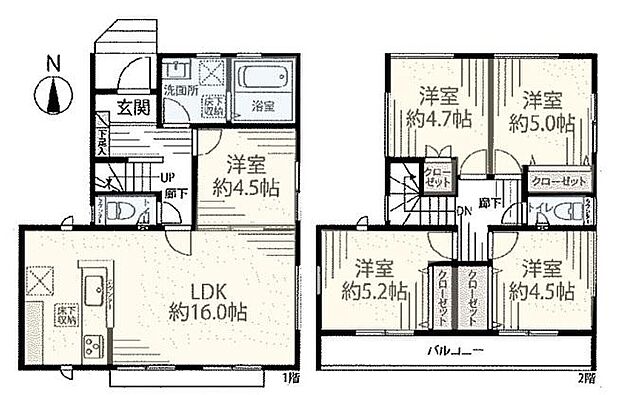 (1号棟)、価格4280万円、5LDK、土地面積99.23m2、建物面積101.02m2