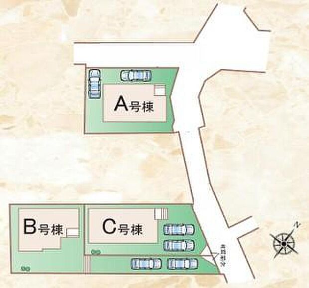 閑静な住宅地☆カースペースは2台分ご用意。空いたスペースは駐輪場としてもお使いいただけます◎