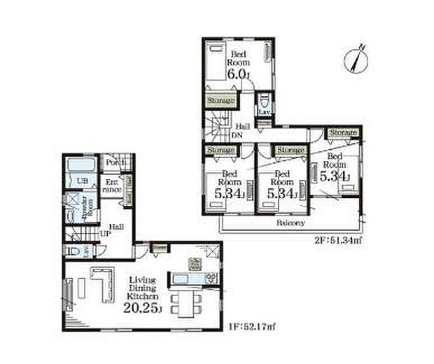 (1号棟)、4LDK、土地面積132.3m2、建物面積103.51m2