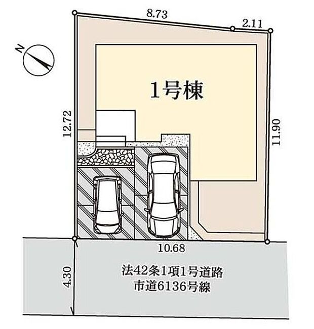閑静な住宅地☆駐車スペースは２台分（車種により）♪空いたスペースは駐輪場としてもお使いいただけます◎