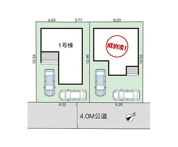 閑静な住宅地☆カースペースは2台分ご用意。空いたスペースは駐輪場としてもお使いいただけます◎