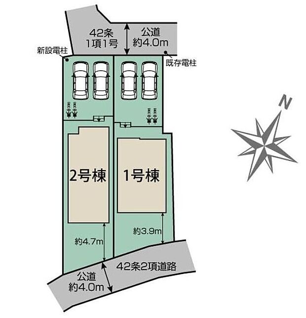 閑静な住宅地☆カースペースは2台分ご用意。空いたスペースは駐輪場としてもお使いいただけます◎