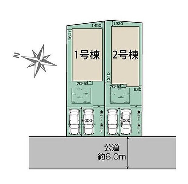 閑静な住宅地☆カースペースは2台分ご用意。空いたスペースは駐輪場としてもお使いいただけます◎